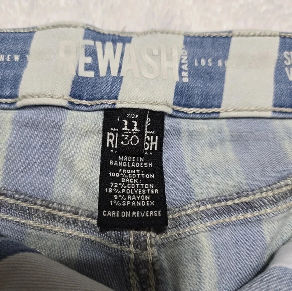 Rewash Super High Rise Vintage Reunion Striped Denim Shorts, Size 11/30, EUC! - Picture 6 of 10